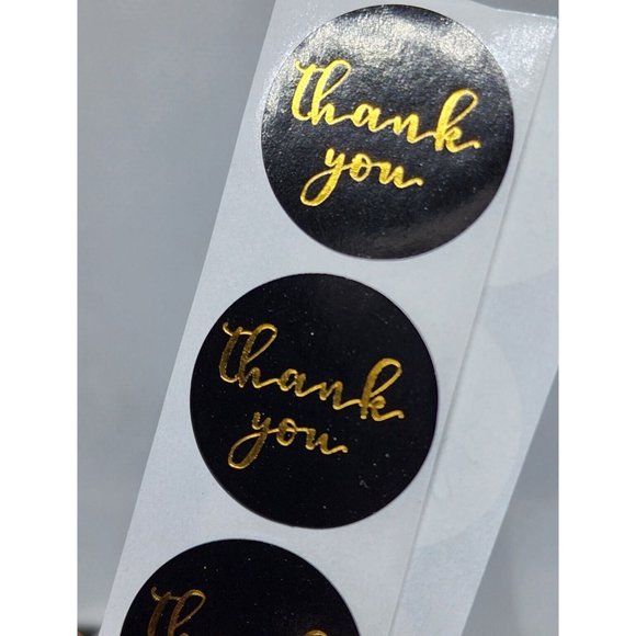 Express Your Gratitude with Black Gold Writing Thank You Stickers - Picture 7 of 9